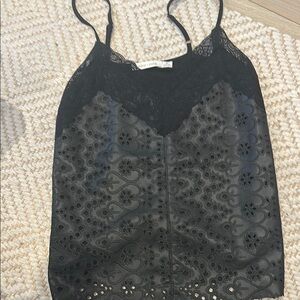 Elegant Black Lace Camisole Top
